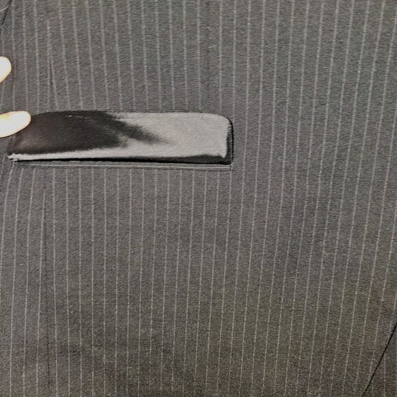 Chaps Pinstripe Blazer Sports Coat Mens 48R Navy Wool Blend Business Attire - Picture 8 of 12